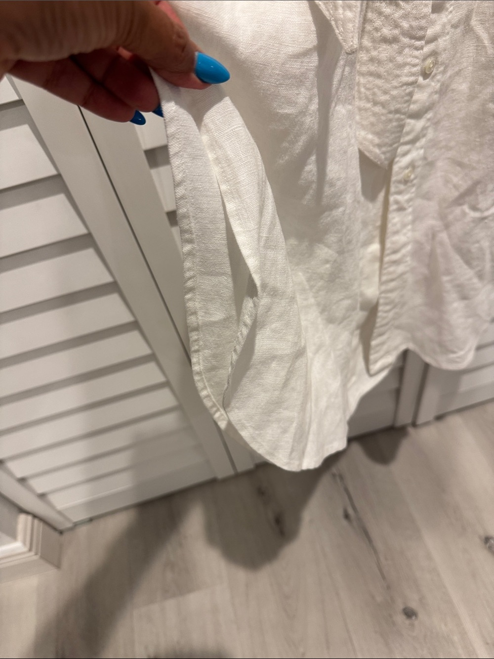Polo by Ralph Lauren Linen White Button-Front Belted Shirt Dress with Pockets. - Picture 3 of 12